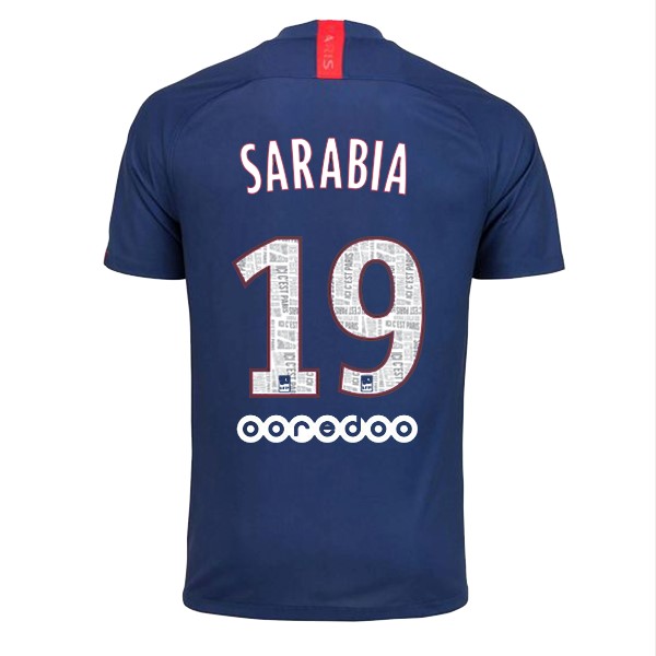 Camiseta Paris Saint Germain NO.19 Sarabia 1ª 2019-2020 Azul